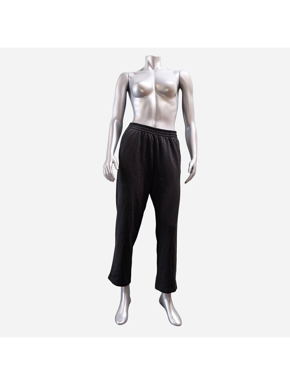 Adidas Women Black Fleece Sweatpants Straight Leg Activewear Pants Size Small
